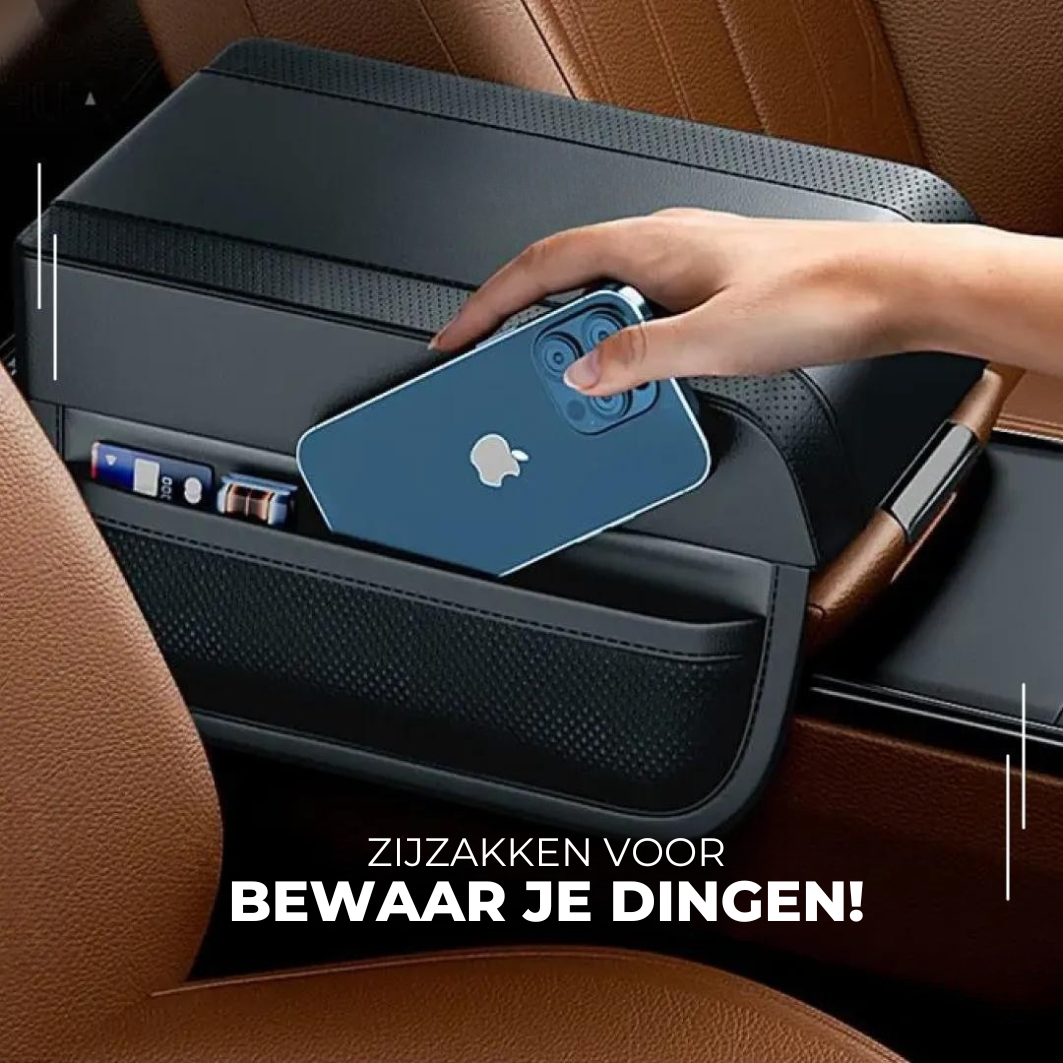 Leather Armrest with Storage Holder for Car Essentials – RestJetta™