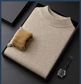 Men’s Thick Solid Colour Cashmere Jumper – High Quality